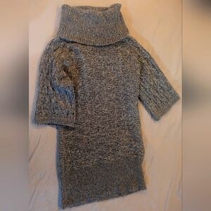 Gray Turtleneck Sweater-Dress